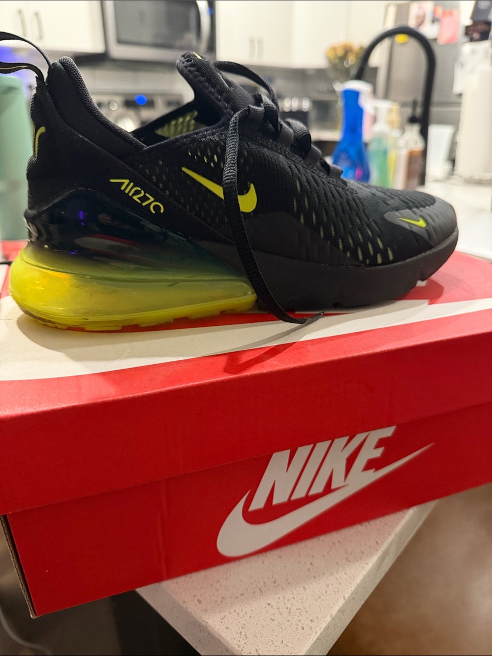 Nike Men’s Black with Volt Accents Air Max 270 Sneaker